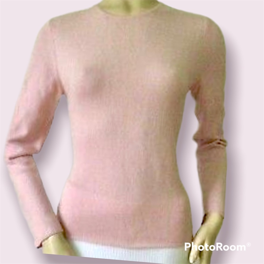 100% Cashmere Crewneck Sweater Pink Small Cozy Pullover by Charter Club Women